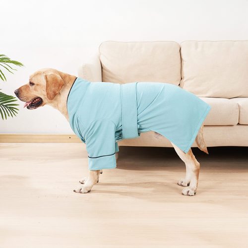 WaffleCozyQuick DryingWearablePetTowelDogBathRobe 2