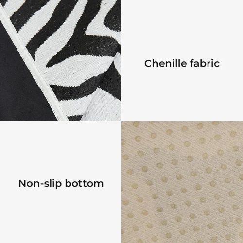 WildZebraPrintChenilleFurnitureProtectorSofaCover 4