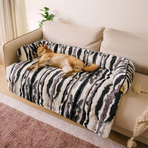 ZebraPlushSofaProtectorDogMat PawLounge 10