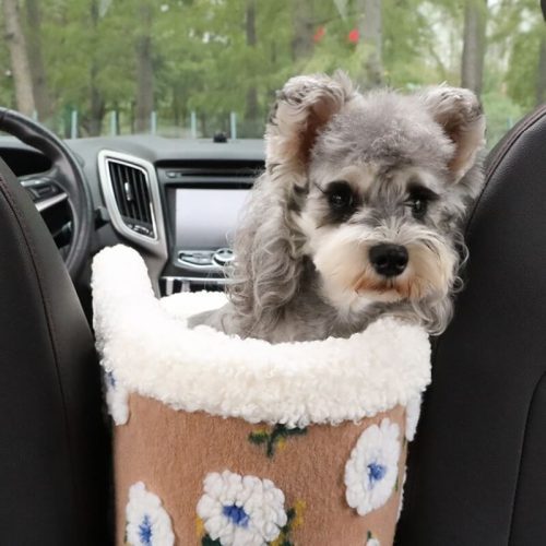 funnyfuzzy FlowerWoolFleeceCatCarSafetySeatCentralControlDogCarSeatBed 2