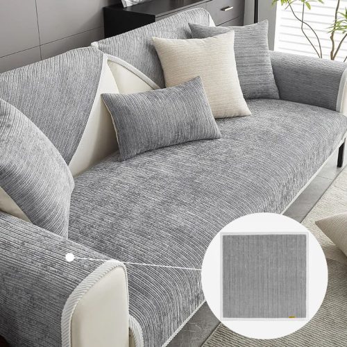 funnyfuzzy simplestripedcouchcover armrestcover grey