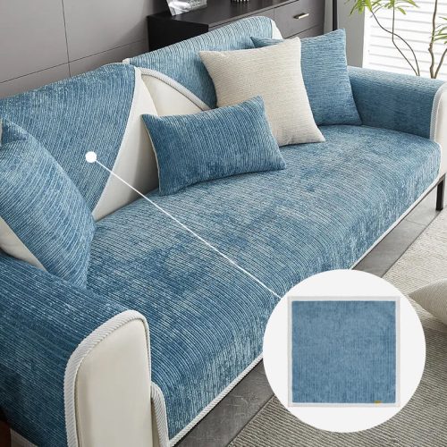 funnyfuzzy simplestripedcouchcover backrestcover blue