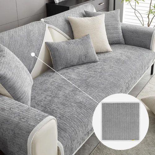 funnyfuzzy simplestripedcouchcover backrestcover grey