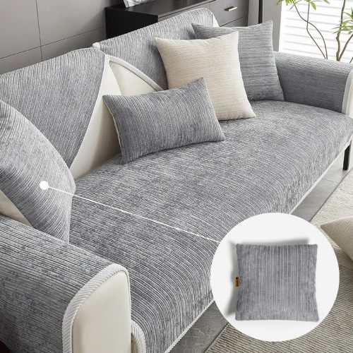 funnyfuzzy simplestripedcouchcover pillow grey