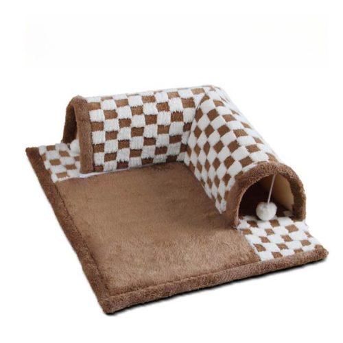 funnyfuzzy2 in 1FunnyPlushPlaidCatTunnelCatBed 9