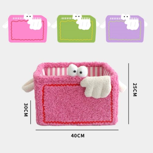 funnyfuzzyColorfulLittleMonsterStripedFoldableStorageBasket 3