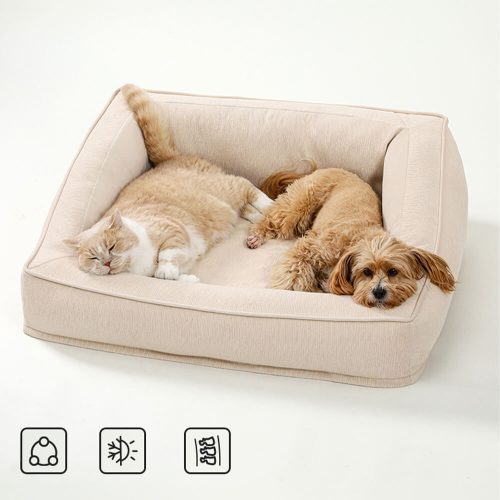 funnyfuzzyComfortOrthopedicDogBedWaterproofStainproofwithPillow 11