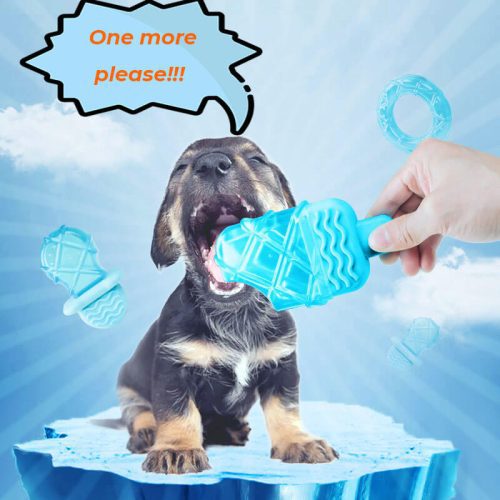 funnyfuzzyCoolingRubberWater filledIceLollyDogTeethingToy 2