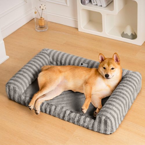 funnyfuzzyDeluxeFluffyFullSupportAnxietyRelievingLargeDogBed 1