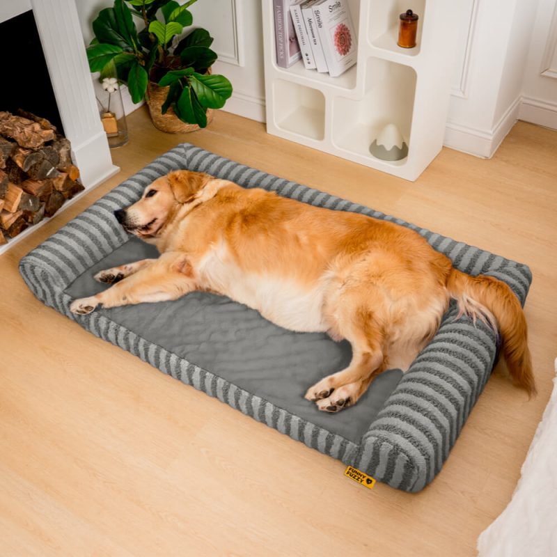 funnyfuzzyDeluxeFluffyFullSupportAnxietyRelievingLargeDogBed 2