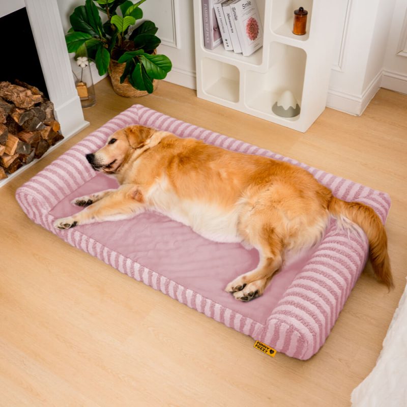 funnyfuzzyDeluxeFluffyFullSupportAnxietyRelievingLargeDogBed 4