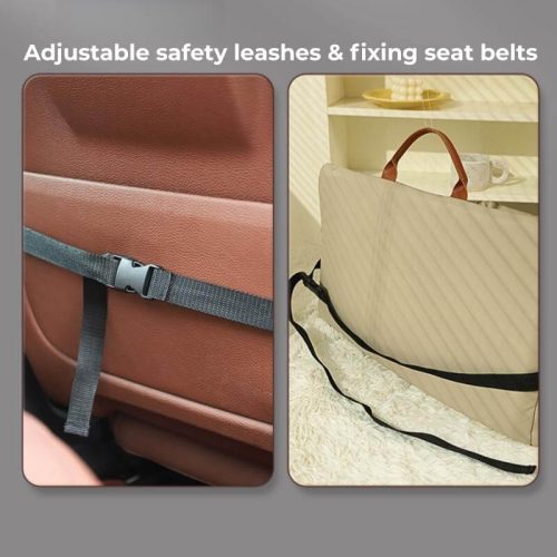 funnyfuzzyFauxLeatherWaterproofDrivingSafetyDogCarSeatBed 4