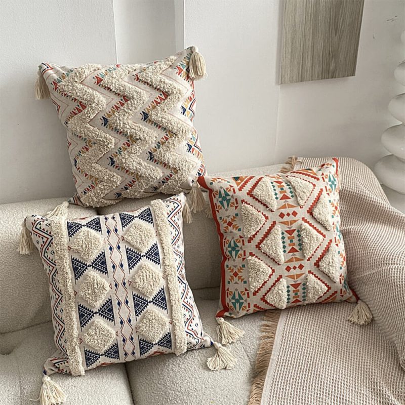 funnyfuzzyMoroccan InspiredDecorativeThrowPillowwithTassel 11