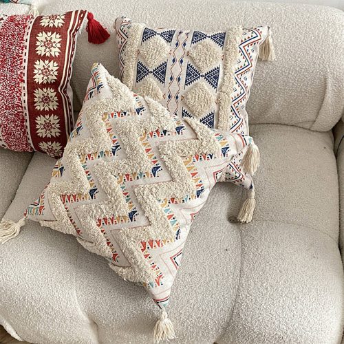 funnyfuzzyMoroccan InspiredDecorativeThrowPillowwithTassel 12