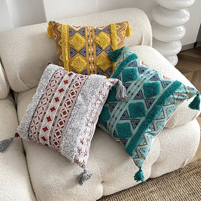 funnyfuzzyMoroccan InspiredDecorativeThrowPillowwithTassel 13