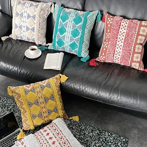 funnyfuzzyMoroccan InspiredDecorativeThrowPillowwithTassel 18