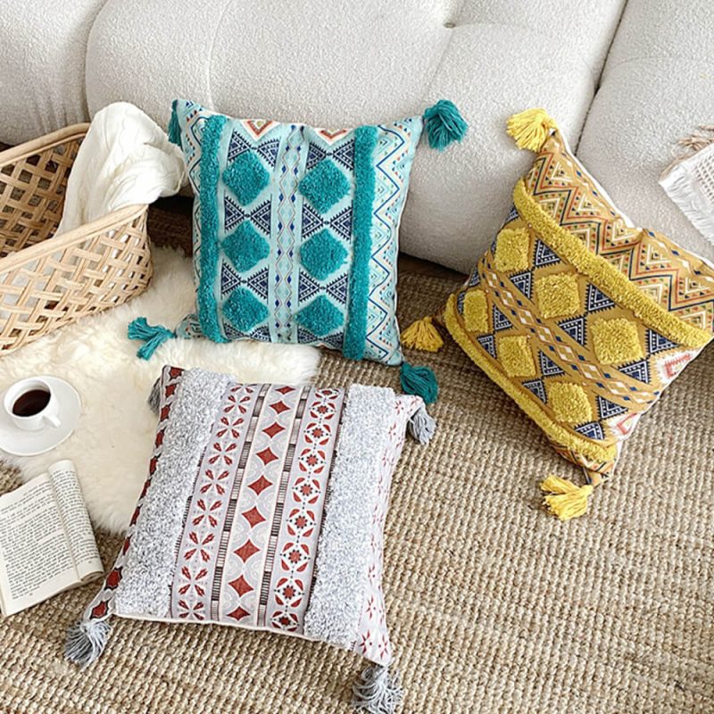 funnyfuzzyMoroccan InspiredDecorativeThrowPillowwithTassel 19