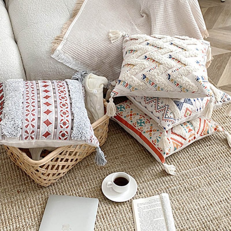 funnyfuzzyMoroccan InspiredDecorativeThrowPillowwithTassel 21