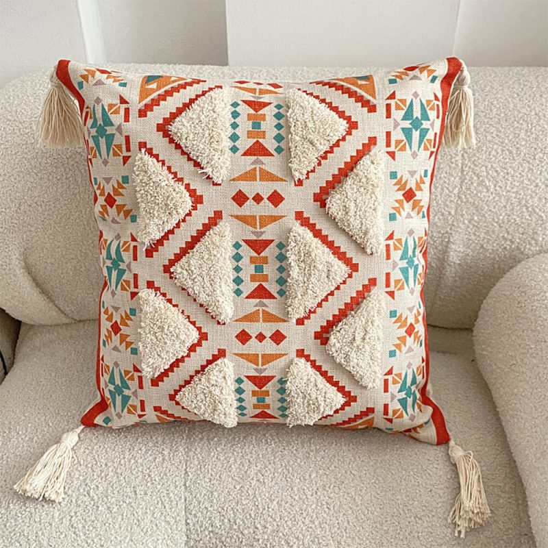 funnyfuzzyMoroccan InspiredDecorativeThrowPillowwithTassel 5