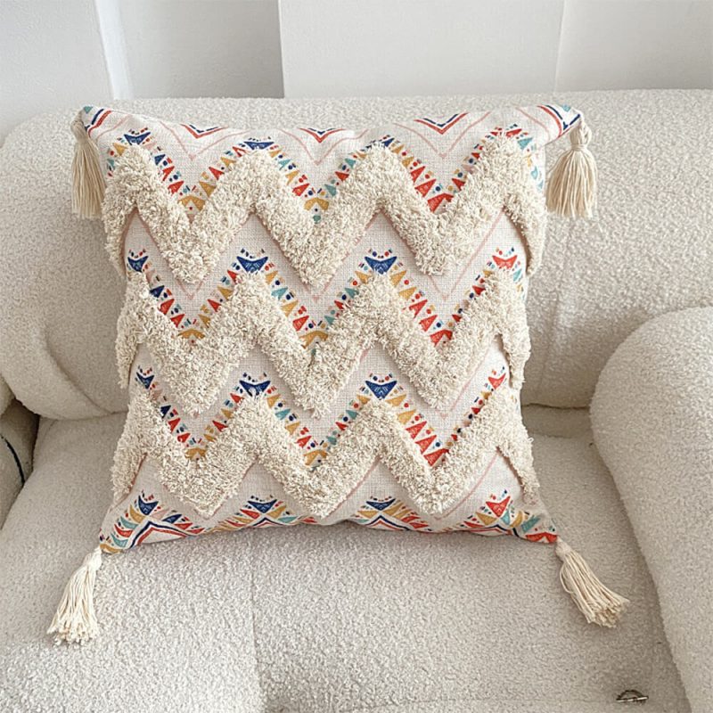 funnyfuzzyMoroccan InspiredDecorativeThrowPillowwithTassel 6