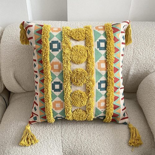 funnyfuzzyMoroccan InspiredDecorativeThrowPillowwithTassel 8