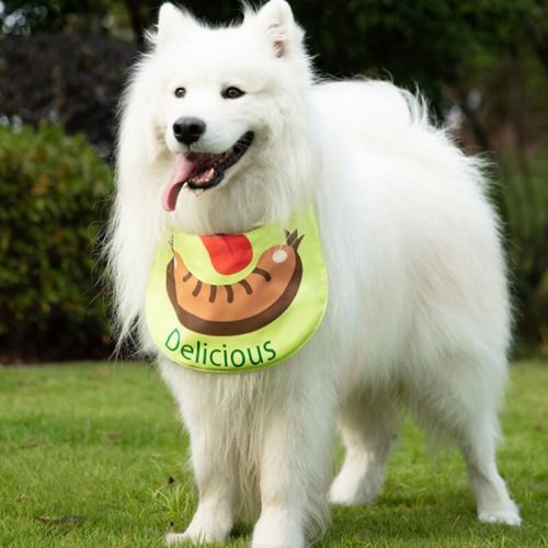 funnyfuzzyPetNeckerchiefWaterproofDogDroolBib Sausage 12