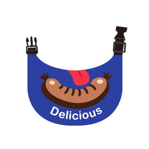 funnyfuzzyPetNeckerchiefWaterproofDogDroolBib Sausage 3