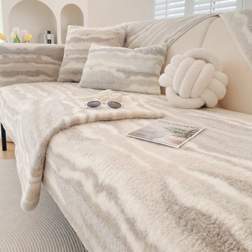 funnyfuzzyPlushCreamComfortFurnitureProtectiveMatCouchCover 3