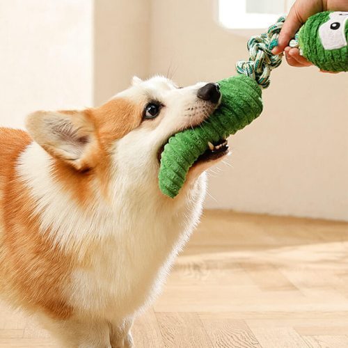 funnyfuzzyRopeSqueakyDogInteractiveToy AnimalSeries 7