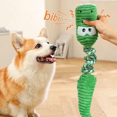 funnyfuzzyRopeSqueakyDogInteractiveToy AnimalSeries 8