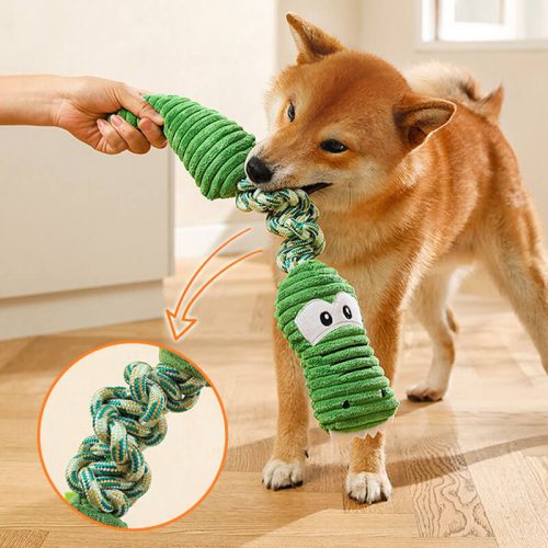 funnyfuzzyRopeSqueakyDogInteractiveToy AnimalSeries 9