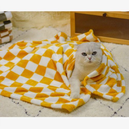 funnyfuzzyStylishChequeredFlannelPetBlanketDog CatBlanket 13