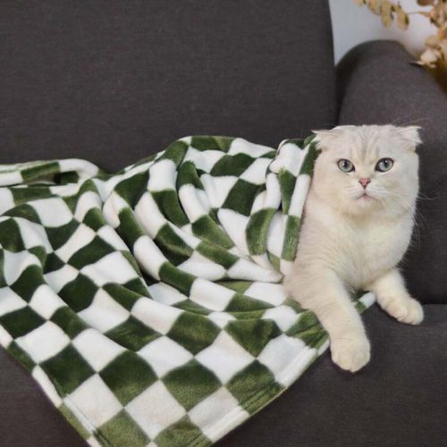 funnyfuzzyStylishChequeredFlannelPetBlanketDog CatBlanket 3