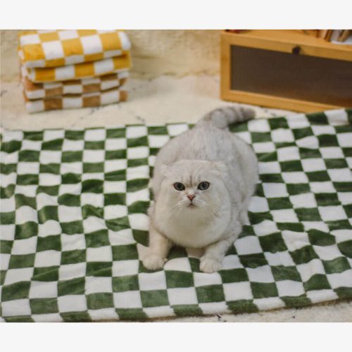 funnyfuzzyStylishChequeredFlannelPetBlanketDog CatBlanket 6