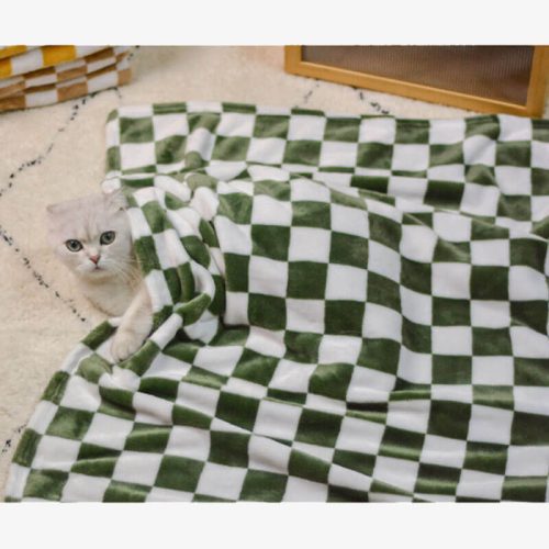 funnyfuzzyStylishChequeredFlannelPetBlanketDog CatBlanket 7