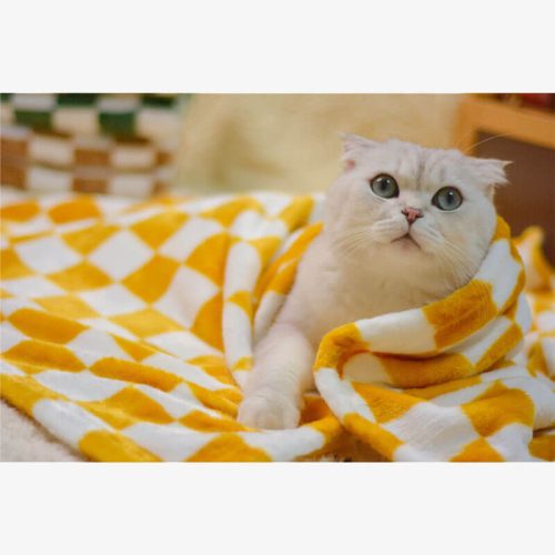 funnyfuzzyStylishChequeredFlannelPetBlanketDog CatBlanket 9