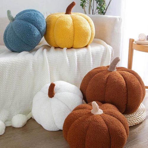 funnyfuzzyTeddyFleecePumpkinPillowSofaPillow 4