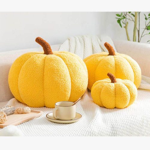 funnyfuzzyTeddyFleecePumpkinPillowSofaPillow 8