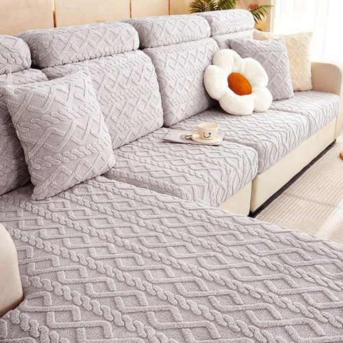 funnyfuzzy Full Wrap Soft Fleece Stretch Sofa Cover 12