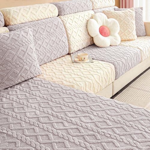 funnyfuzzy Full Wrap Soft Fleece Stretch Sofa Cover 13