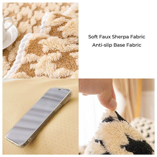 fuunyfuzzyHoundstoothPlushMatFurnitureProtectionAnti SlipCouchCover 1 1